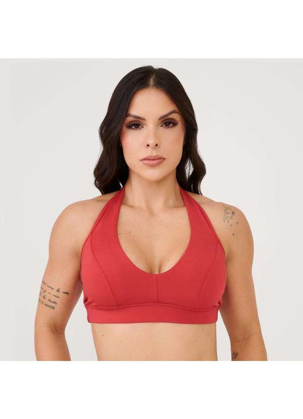 Donna Carioca - Top Frente Única Vermelho Chilli Poliamida com Bojo Vermelho 4