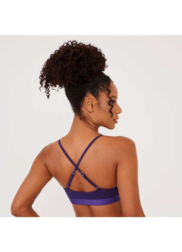 Donna Carioca - Top J Winner Alças Reguláveis Roxotexturizado com Bojo Roxo 2