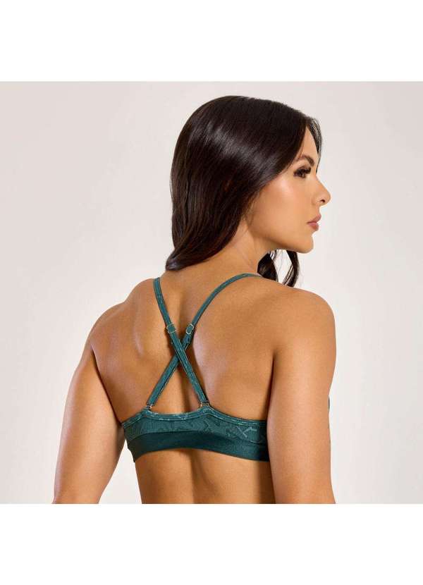 Donna Carioca - Top J Winner Alças Reguláveis Verde Texturizado com Bojo Verde 2