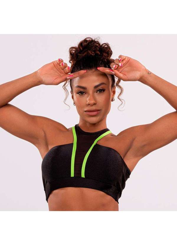 Donna Carioca - Top Osaka Preto Platinado com Bojo Preto