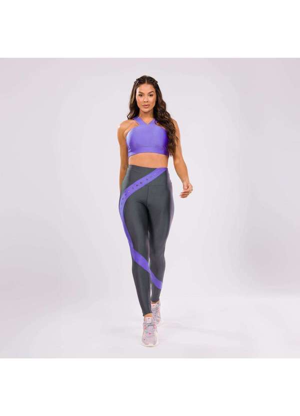 Donna Carioca - Legging Dopamine Cinza Clip Platinado com Estampa Emborrachada Cinza 9