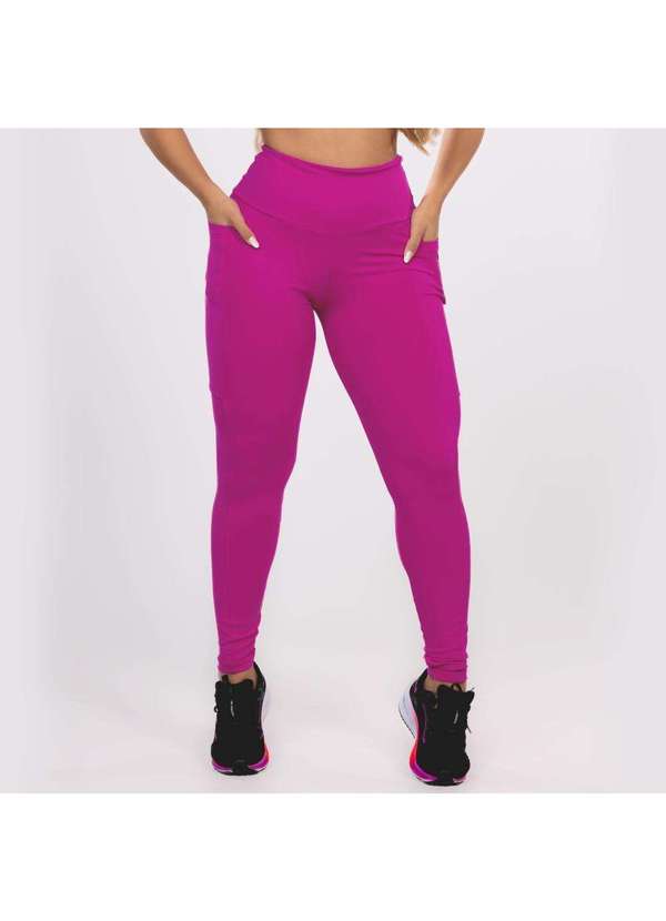 Donna Carioca - Legging Essential Hot Pink Poliamida com Bolso Rosa 2