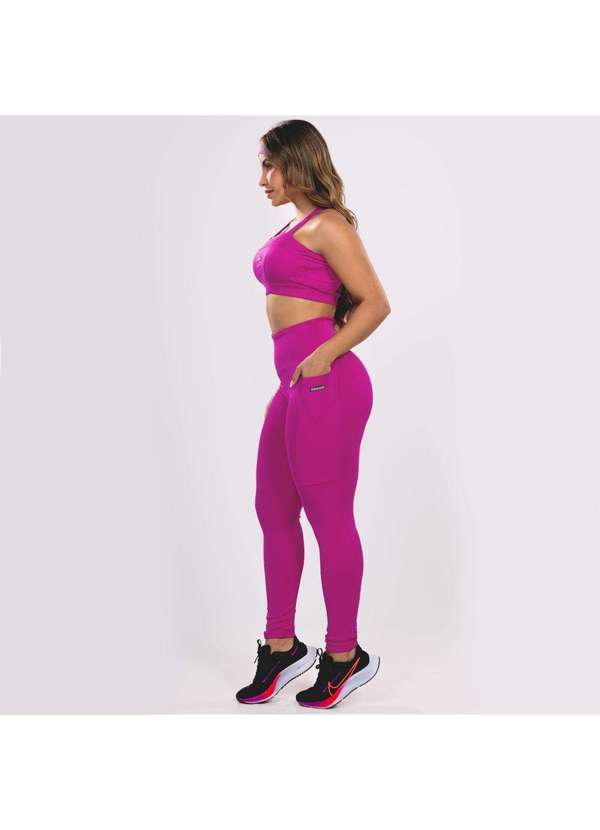 Donna Carioca - Legging Essential Hot Pink Poliamida com Bolso Rosa 5