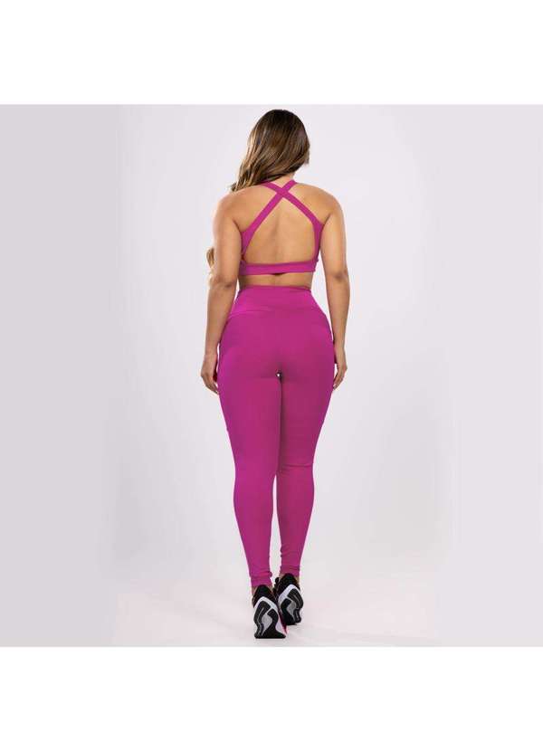 Donna Carioca - Legging Essential Hot Pink Poliamida com Bolso Rosa 6