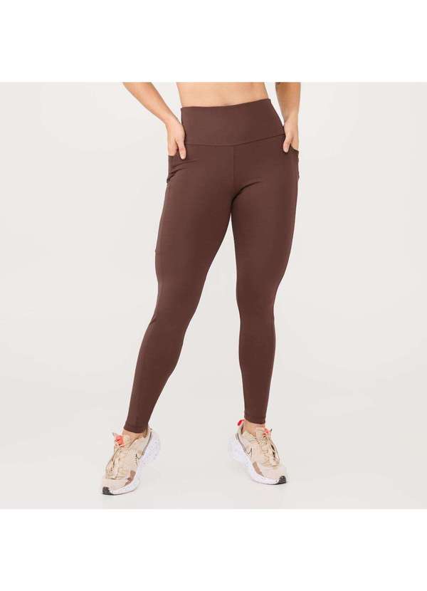Donna Carioca - Legging Essential Marrom Chocolamore Poliamida com Bolso Marrom 4