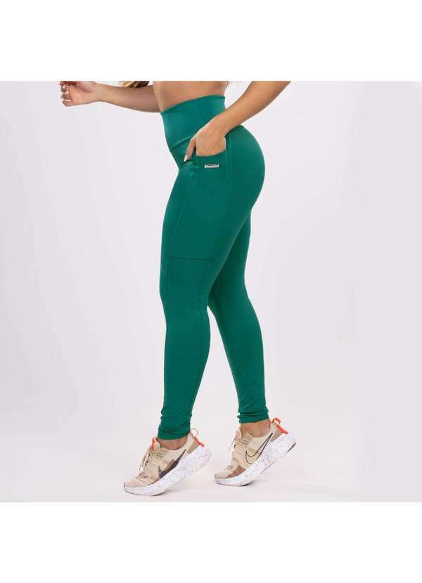Donna Carioca - Legging Essential Verde Selva Poliamida com Bolso Verde