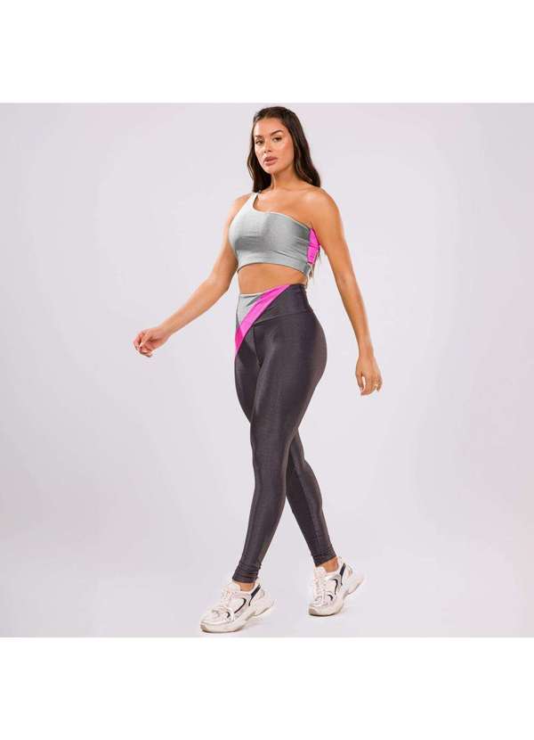 Donna Carioca - Legging Maze Cinza Carbox Microcanelado e Platinado Cinza 8