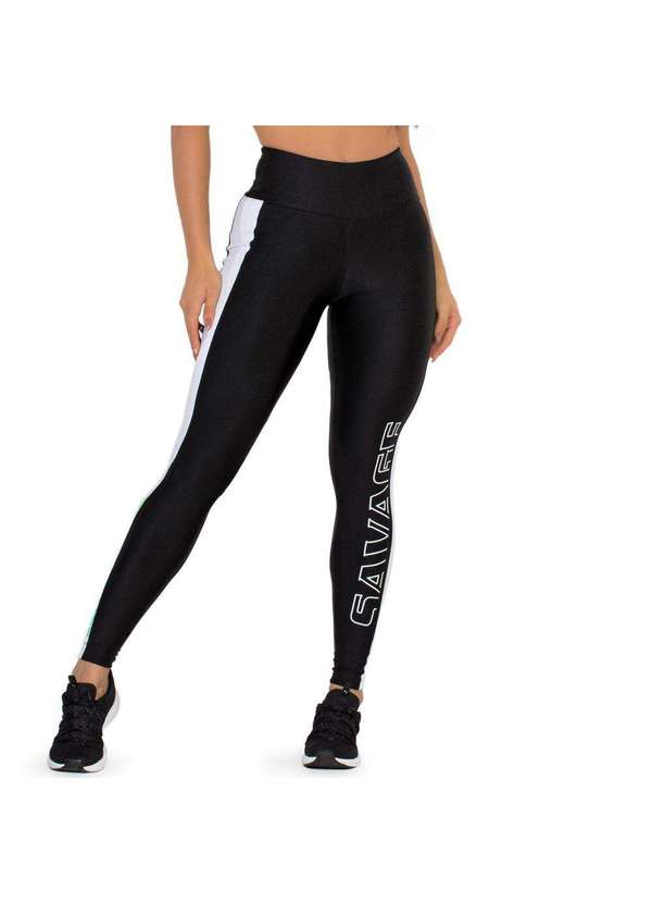 Donna Carioca - Legging Savage Preto Platinado e Estampa Emborrachada Preto 3