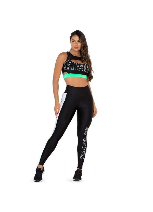 Donna Carioca - Legging Savage Preto Platinado e Estampa Emborrachada Preto 6