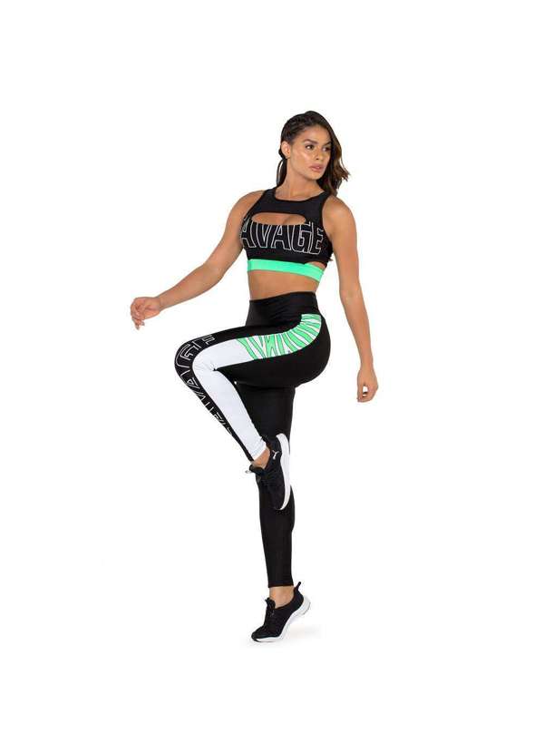 Donna Carioca - Legging Savage Preto Platinado e Estampa Emborrachada Preto 7