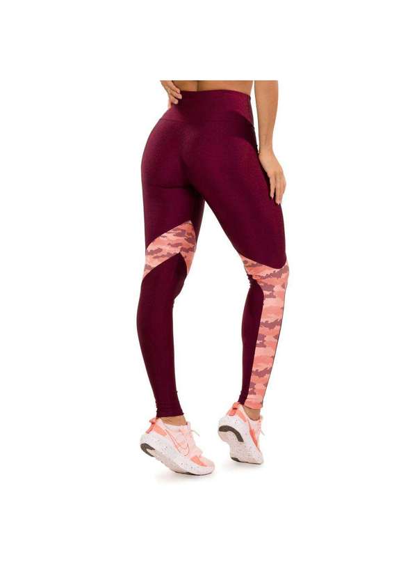 Donna Carioca - Legging Warrior Platinado com Estampa Emborrachada Vinho 2