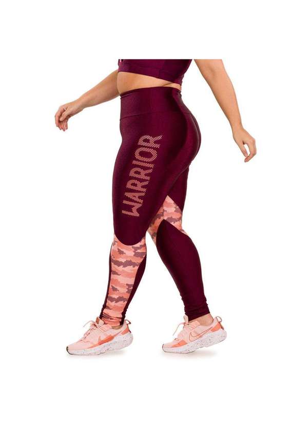 Donna Carioca - Legging Warrior Platinado com Estampa Emborrachada Vinho 4