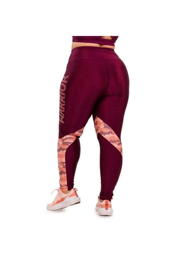 Donna Carioca - Legging Warrior Platinado com Estampa Emborrachada Vinho 5