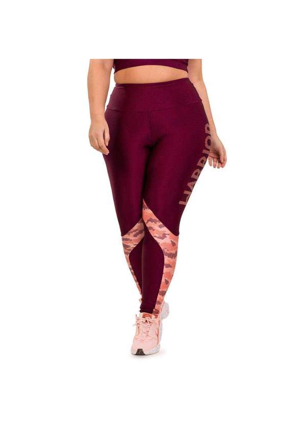 Donna Carioca - Legging Warrior Platinado com Estampa Emborrachada Vinho 6