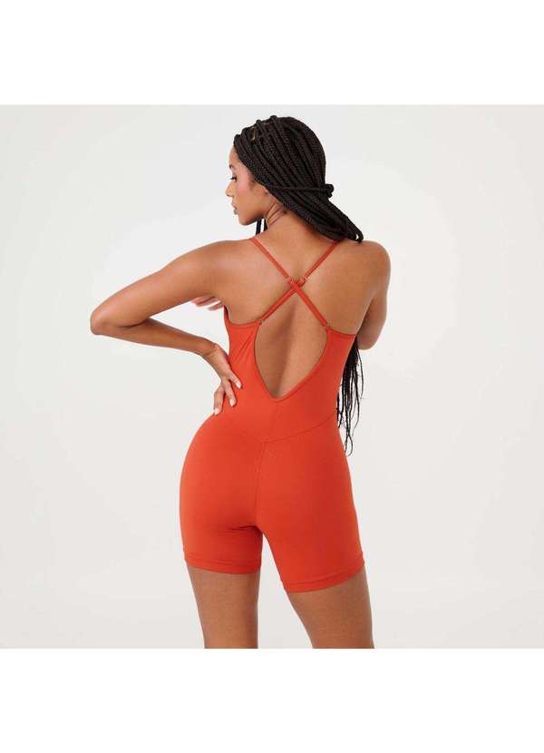 Donna Carioca - Macaquinho Bojado Terracota Van Gogh Poliamida com Bojo Terracota 2