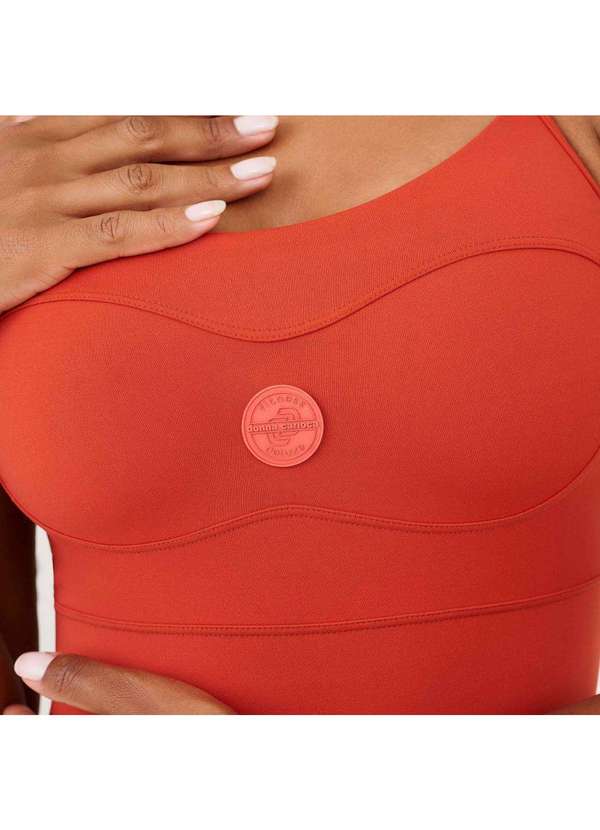 Donna Carioca - Macaquinho Bojado Terracota Van Gogh Poliamida com Bojo Terracota 3