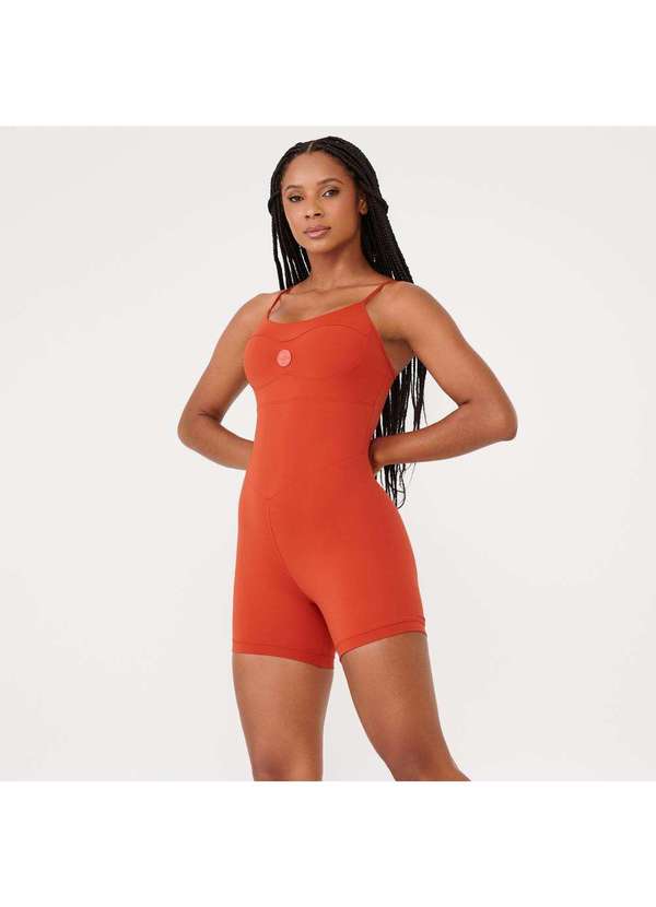 Donna Carioca - Macaquinho Bojado Terracota Van Gogh Poliamida com Bojo Terracota 4