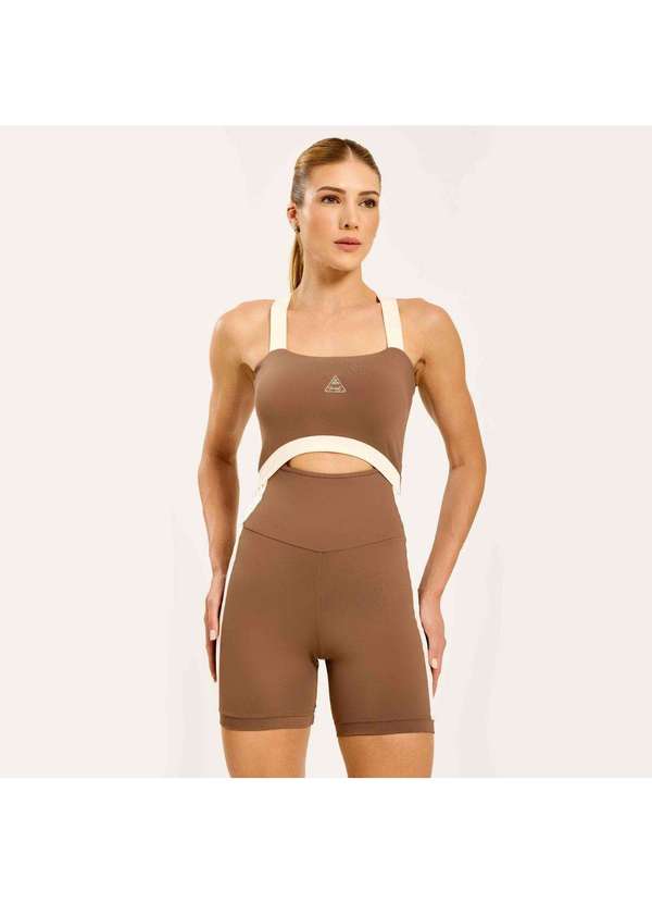 Donna Carioca - Macaquinho Cover Castanho Capucine Poliamida com Bojo Marrom 4