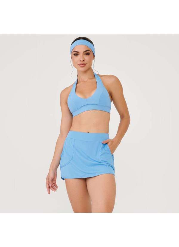 Donna Carioca - Short Saia Bolso Frontal Azul Blue Ivy Poliamida Soft Azul