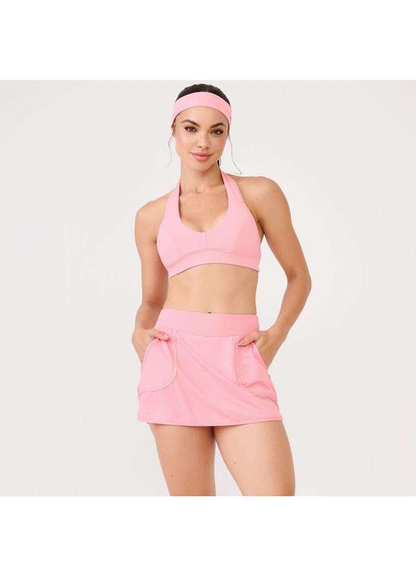 Donna Carioca - Short Saia Bolso Frontal Rosa Princess Poliamida Soft Rosa 10