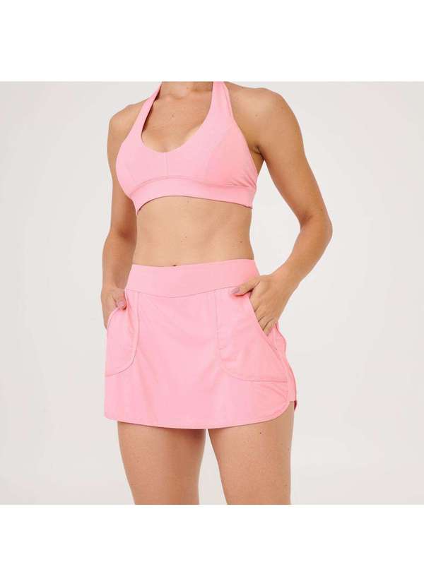 Donna Carioca - Short Saia Bolso Frontal Rosa Princess Poliamida Soft Rosa 5