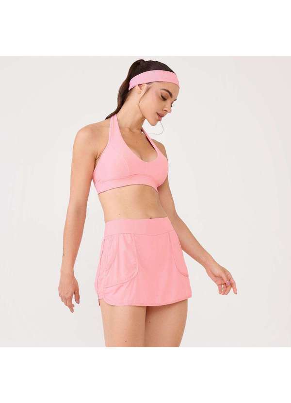 Donna Carioca - Short Saia Bolso Frontal Rosa Princess Poliamida Soft Rosa 7