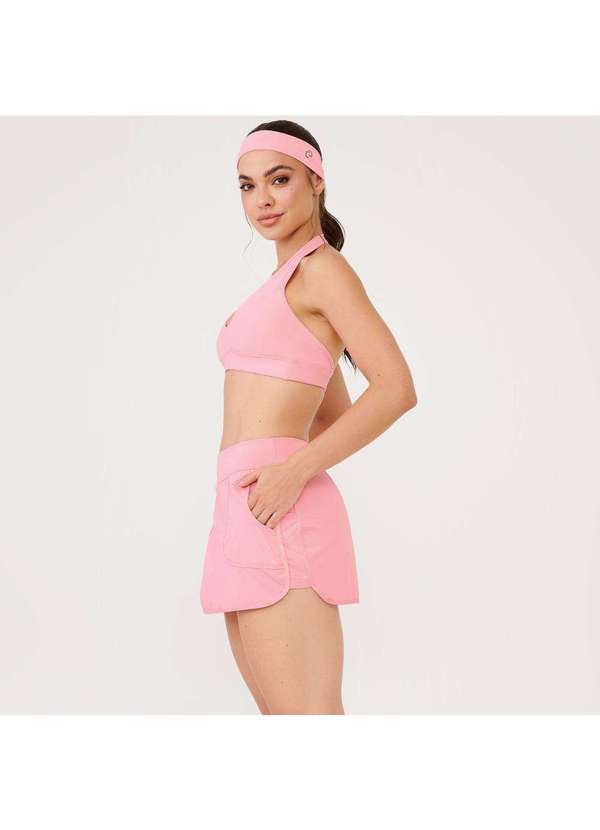 Donna Carioca - Short Saia Bolso Frontal Rosa Princess Poliamida Soft Rosa 8