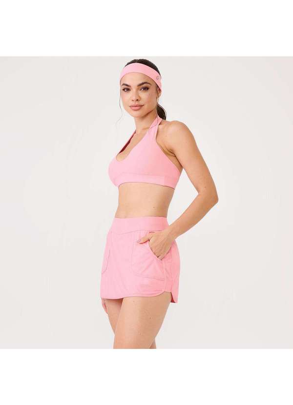 Donna Carioca - Short Saia Bolso Frontal Rosa Princess Poliamida Soft Rosa 9