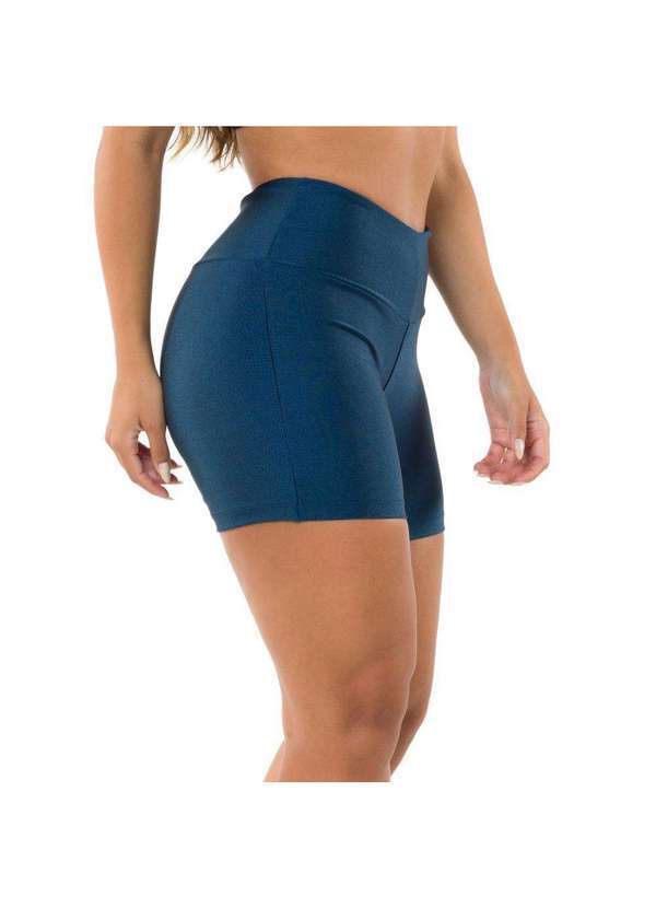 Donna Carioca - Short Basics Verde Hematita em Cirrê Azul 3