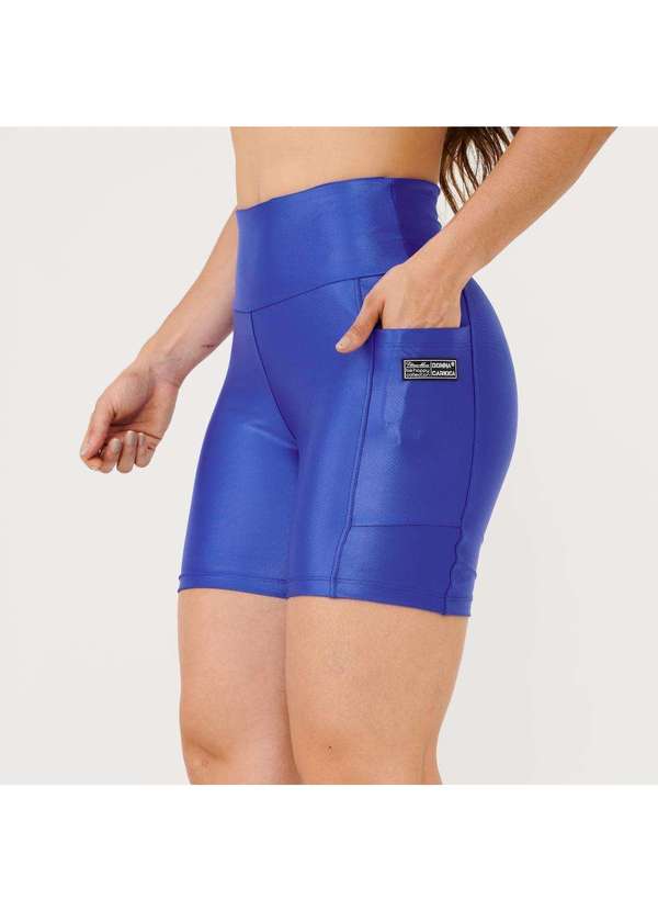 Donna Carioca - Short Essential Azul Bic Cirrê com Bolso Azul