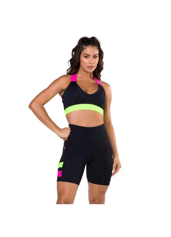 Donna Carioca - Short Neon Mood Poliamida Preto 3