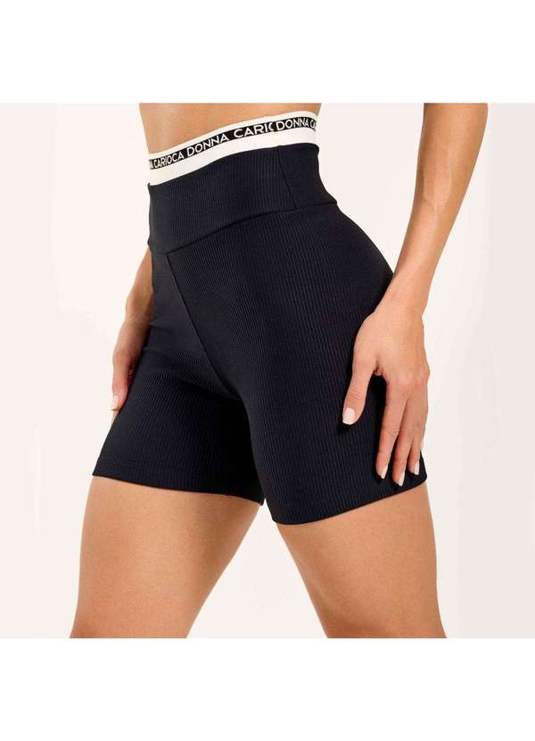 Donna Carioca - Short Supple Preto Canelado Preto 3