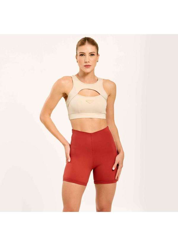 Donna Carioca - Short Trace Canela em Poliamida Terracota 3