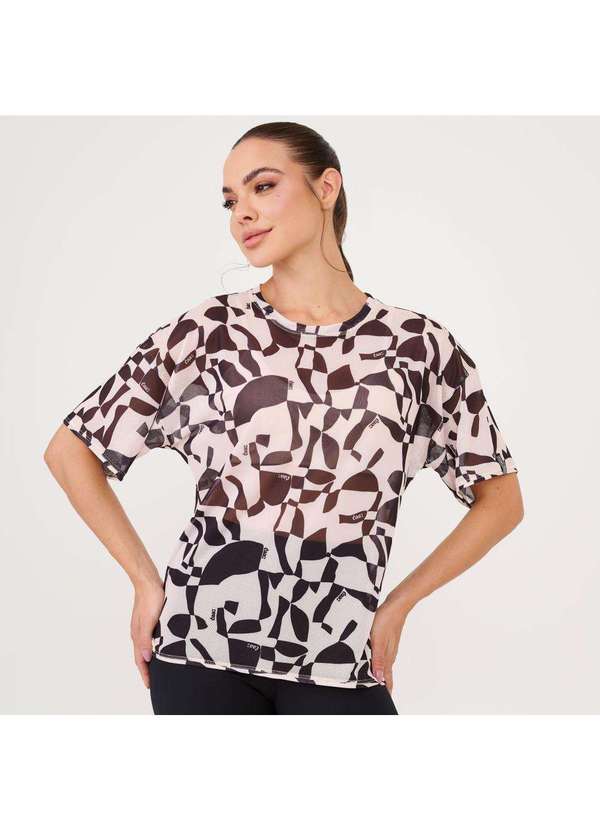 Donna Carioca - Blusão de Tule Estampa Mind com Fita de Silicone Estampado