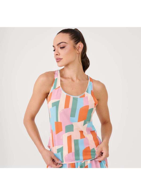 Donna Carioca - Regata Básica Estampa Blossom Poliamida Soft Estampado