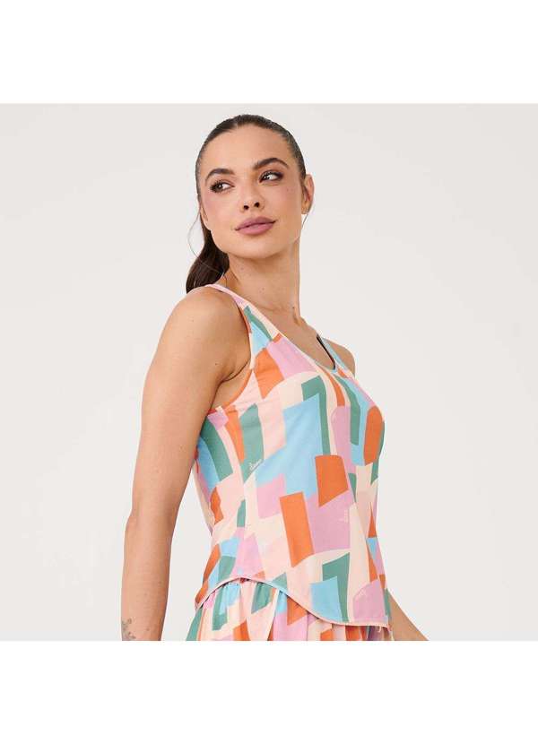 Donna Carioca - Regata Básica Estampa Blossom Poliamida Soft Estampado 3