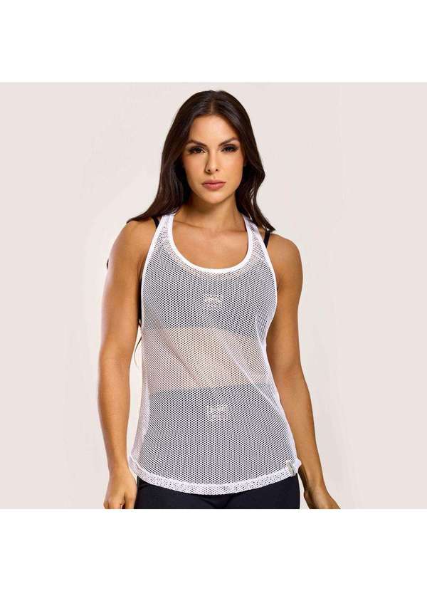 Donna Carioca - Regata de Tela Branca com Fita Emborrachada Branco