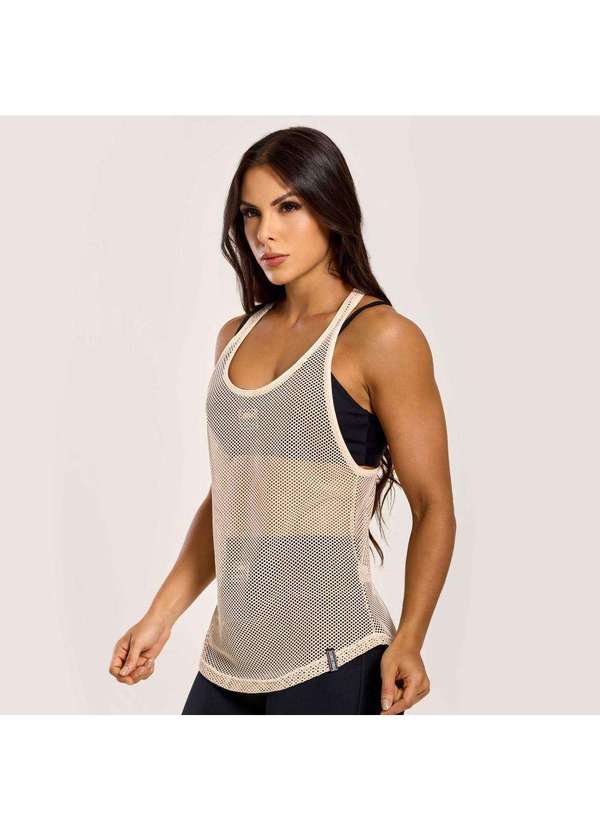 Donna Carioca - Regata de Tela Off Sand com Fita Emborrachada Off White 4