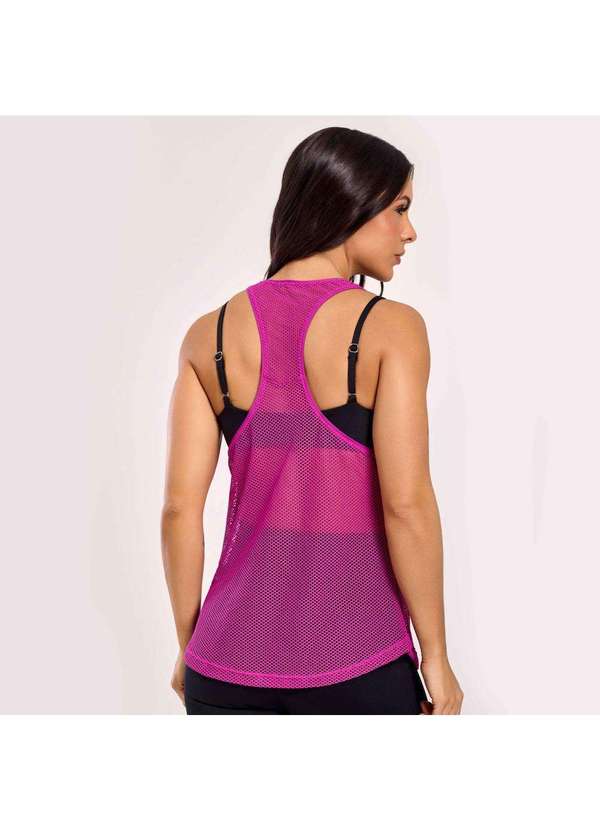 Donna Carioca - Regata de Tela Rosa Pink com Fita Emborrachada Rosa 2