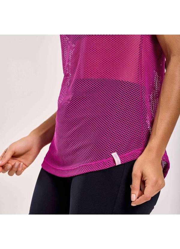 Donna Carioca - Regata de Tela Rosa Pink com Fita Emborrachada Rosa 3