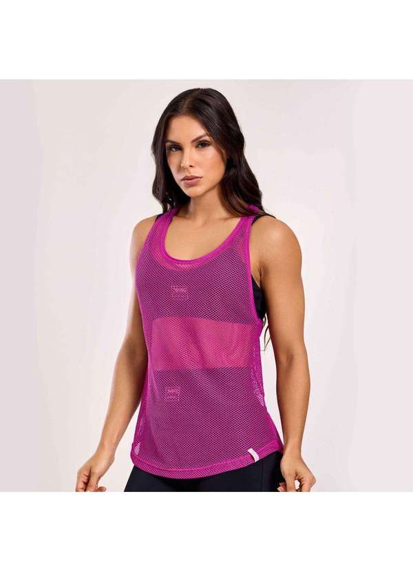 Donna Carioca - Regata de Tela Rosa Pink com Fita Emborrachada Rosa 4