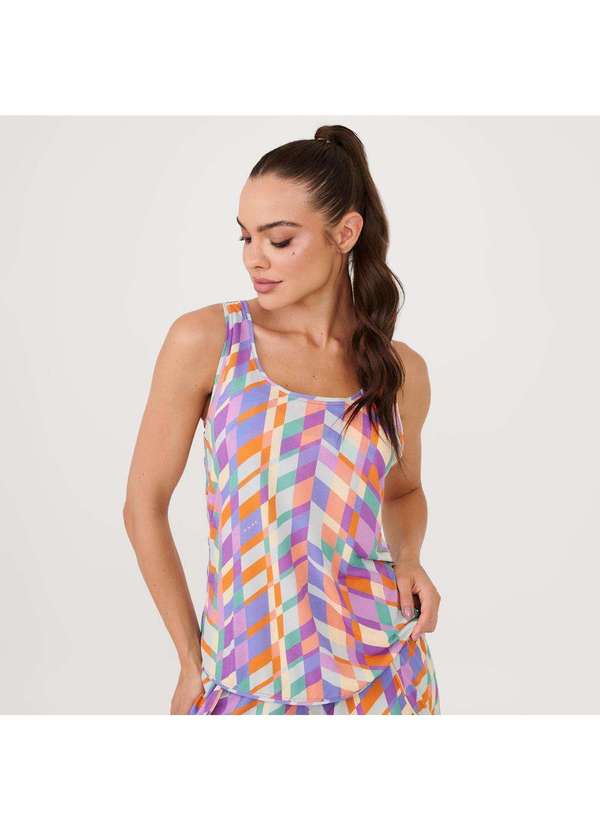 Donna Carioca - Regata Decote Costas Estampa Joyful Poliamida Soft Estampado 10