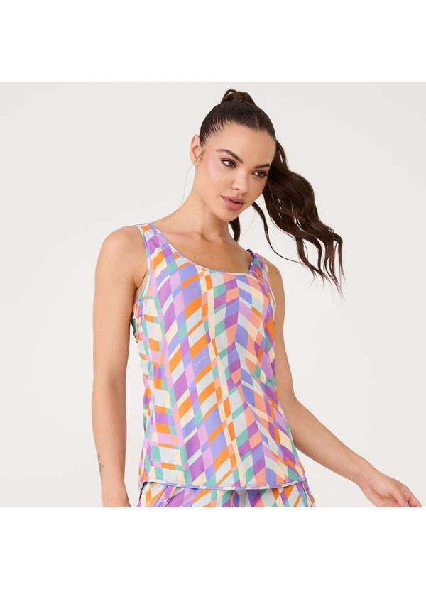 Donna Carioca - Regata Decote Costas Estampa Joyful Poliamida Soft Estampado 8