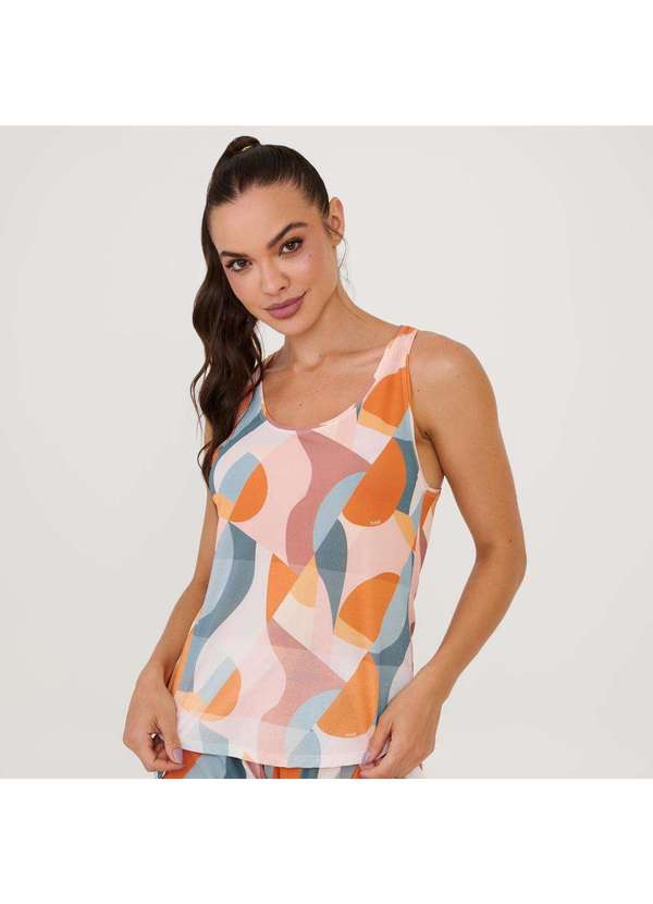 Donna Carioca - Regata Decote Costas Estampa Moves Poliamida Soft Estampado