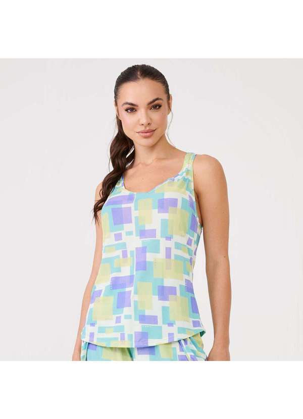 Donna Carioca - Regata Decote Costas Estampa Relax Poliamida Soft Estampado