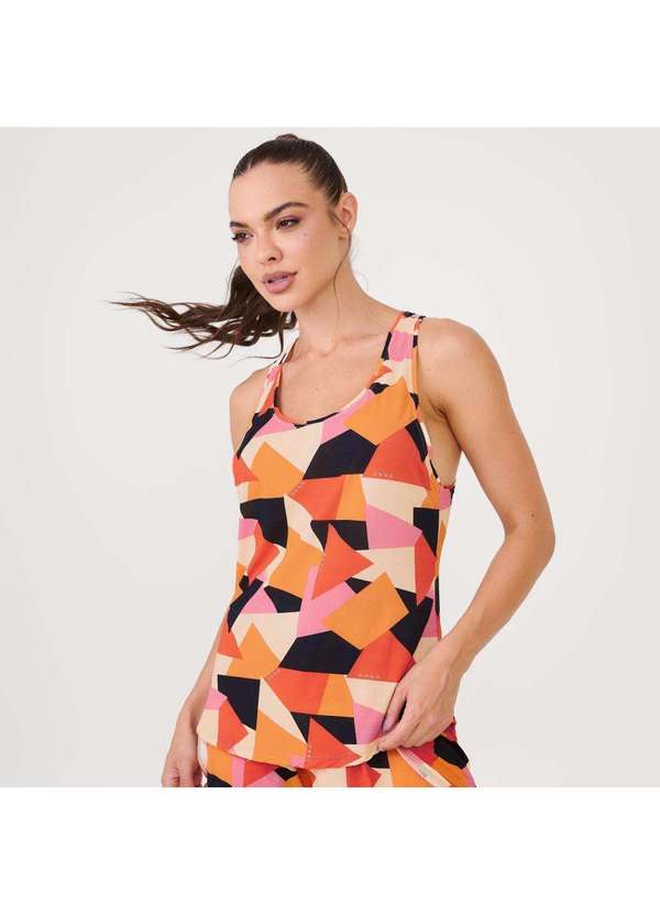 Donna Carioca - Regata Decote Costas Estampa Senses Poliamida Soft Estampado 5