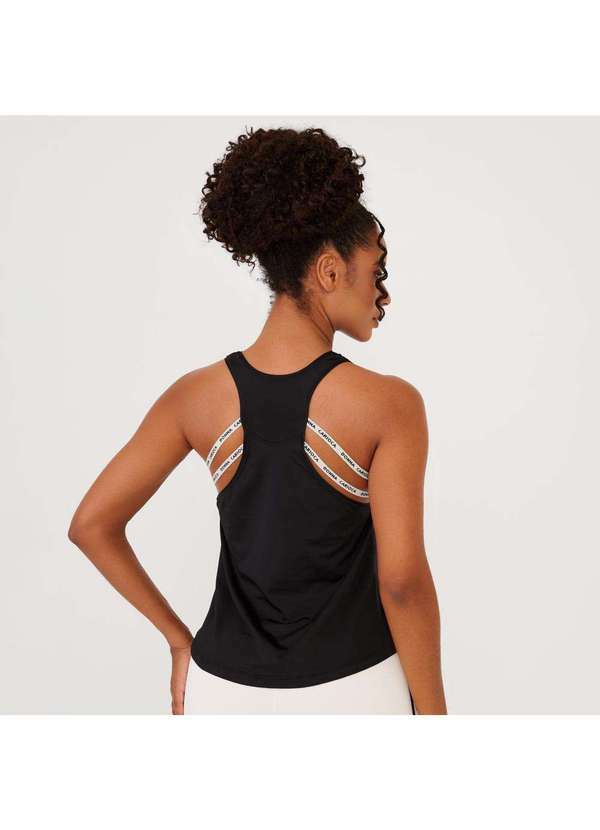 Donna Carioca - Regata Relax Elástico Personalizado Preto Tecido Geladinho Preto