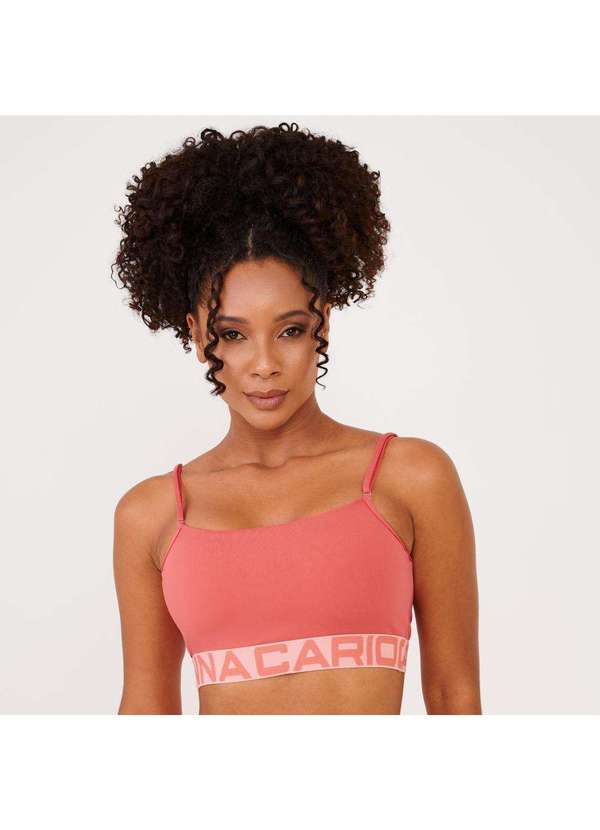 Donna Carioca - Top Attack Rosa Flower Coral Poliamida Laranja 2