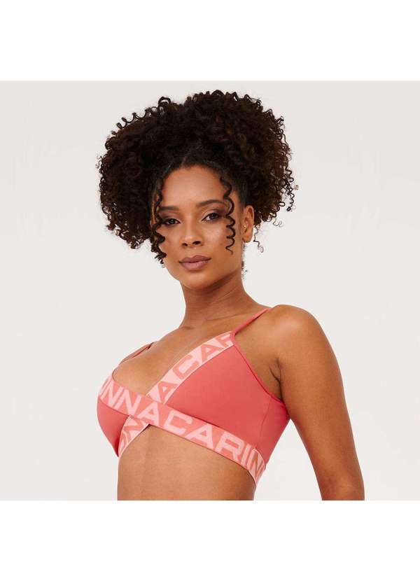 Donna Carioca - Top Attack Rosa Flower Coral Poliamida Laranja 8