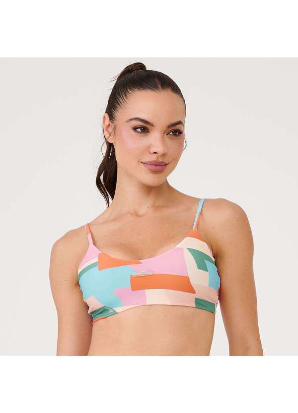 Donna Carioca - Top Básico Estampa Blossom Poliamida Soft com Bojo Estampado